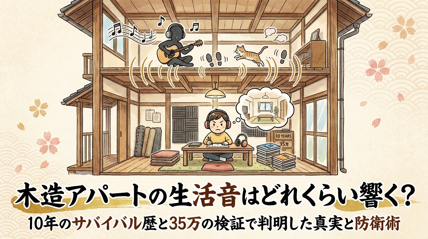木造アパートの生活音はどれくらい響く?10年のサバイバル歴と35万の検証で判明した真実と防衛術