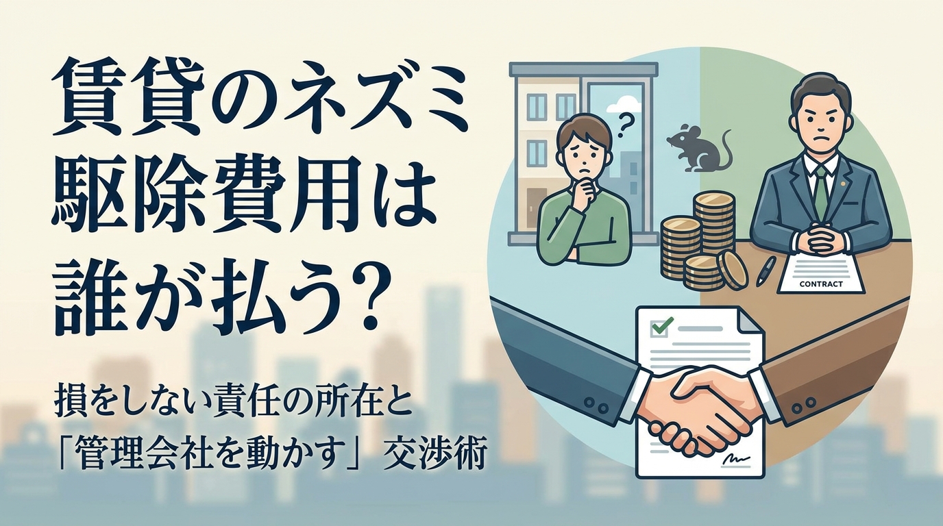 賃貸のネズミ駆除費用は誰が払う？損をしない責任の所在と「管理会社を動かす」交渉術