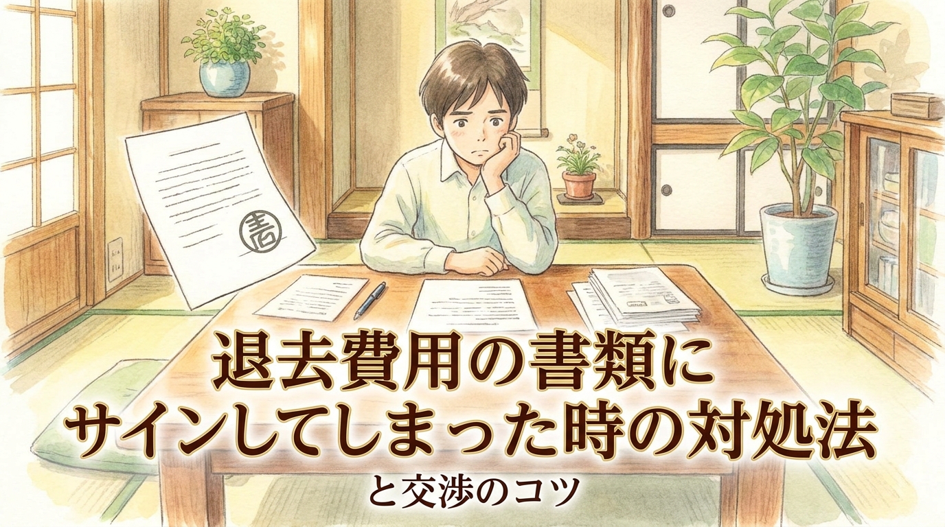 退去費用の書類にサインしてしまった時の対処法と交渉のコツ