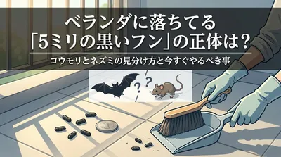 ベランダに落ちてる「5ミリの黒いフン」の正体は？コウモリとネズミの見分け方と今すぐやるべき事