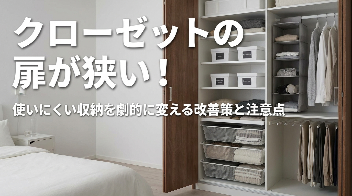 クローゼットの扉が狭い時の収納アイデア｜出し入れしやすくする工夫