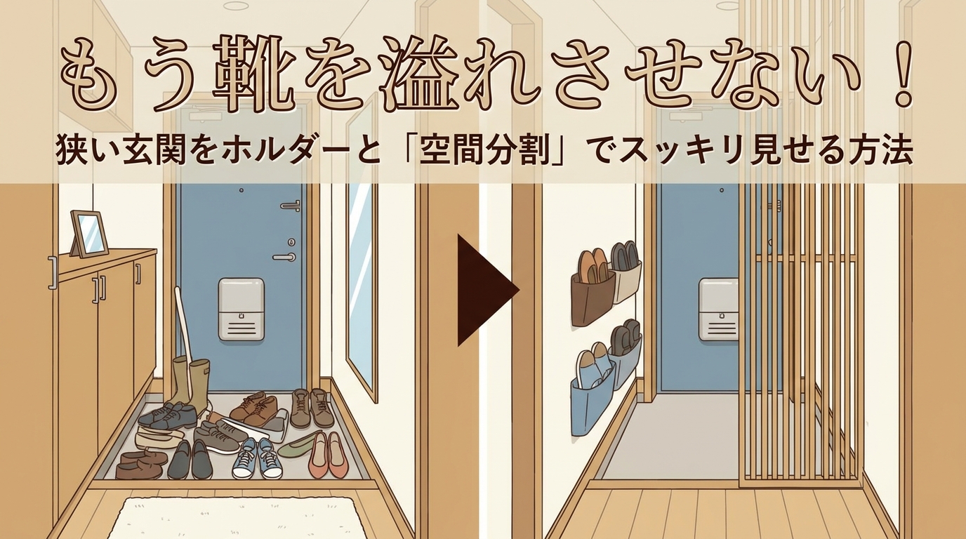 もう靴を溢れさせない！狭い玄関をホルダーと「空間分割」でスッキリ見せる方法