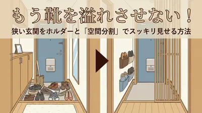 もう靴を溢れさせない！狭い玄関をホルダーと「空間分割」でスッキリ見せる方法