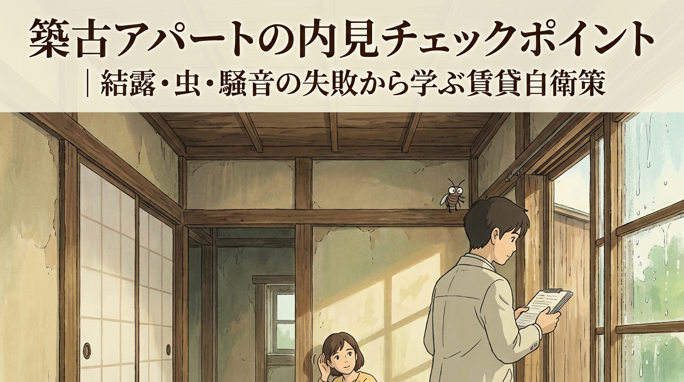 築古アパートの内見チェックポイント｜結露・虫・騒音・水回りの確認リスト