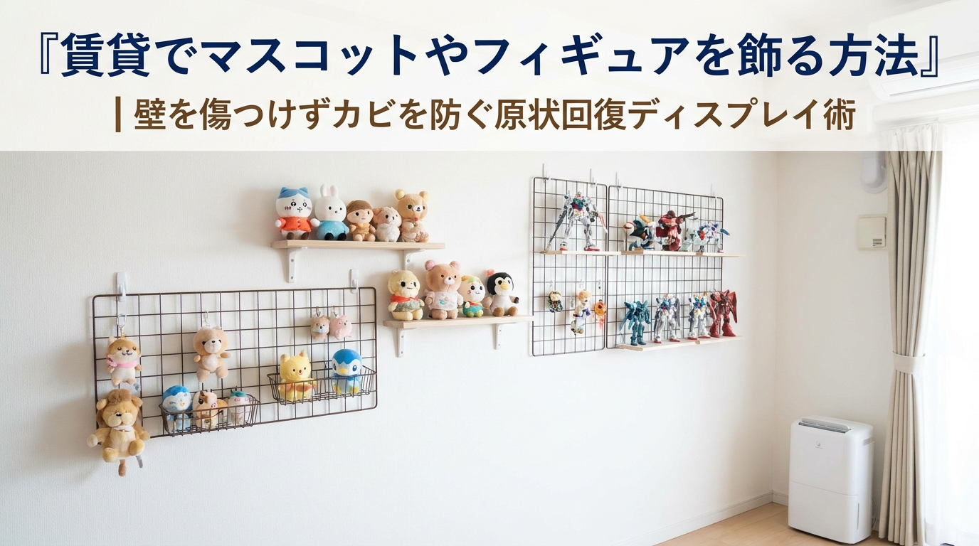 『賃貸でマスコットやフィギュアを飾る方法｜壁を傷つけずカビを防ぐ原状回復ディスプレイ術』