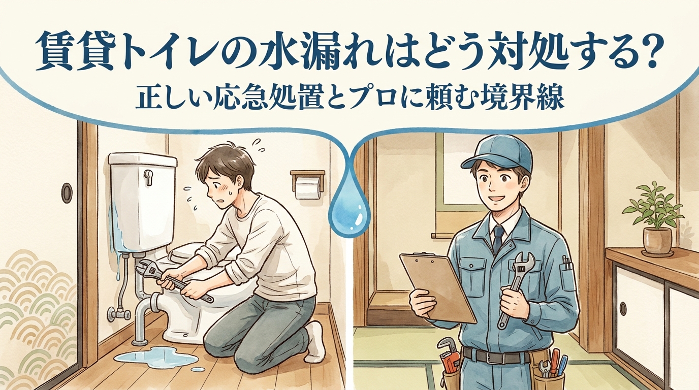 賃貸のトイレ水漏れに気づいた時の対応｜止水・記録・管理会社への連絡