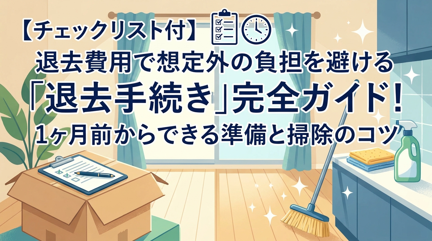 【チェックリスト付】賃貸の退去手続き完全ガイド｜1ヶ月前からの準備・掃除・費用確認