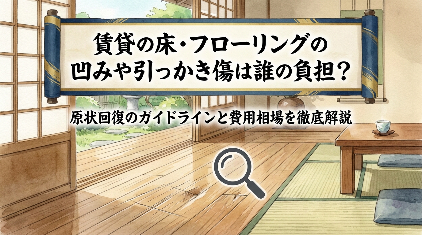 賃貸の床・フローリングの凹みや引っかき傷は誰の負担?原状回復のガイドラインと費用相場を徹底解説