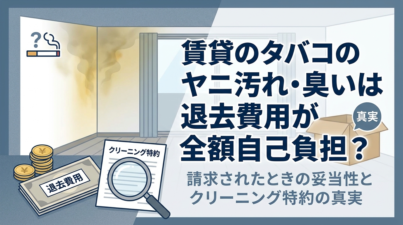 賃貸のタバコのヤニ汚れ・臭いは退去費用になる?全額自己負担を避ける確認ポイント