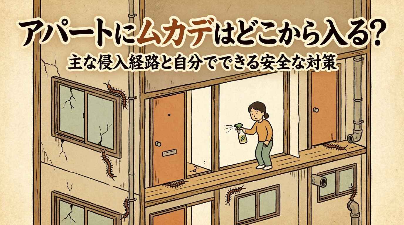 アパートにムカデが出た！どこから入る？侵入経路と賃貸でできる安全な対策