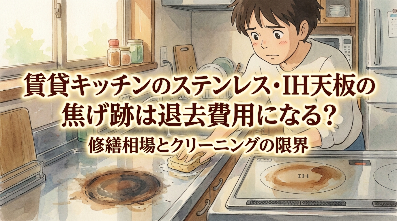 賃貸キッチンのステンレス・IH天板の焦げ跡は退去費用になる?修繕相場とクリーニングの限界