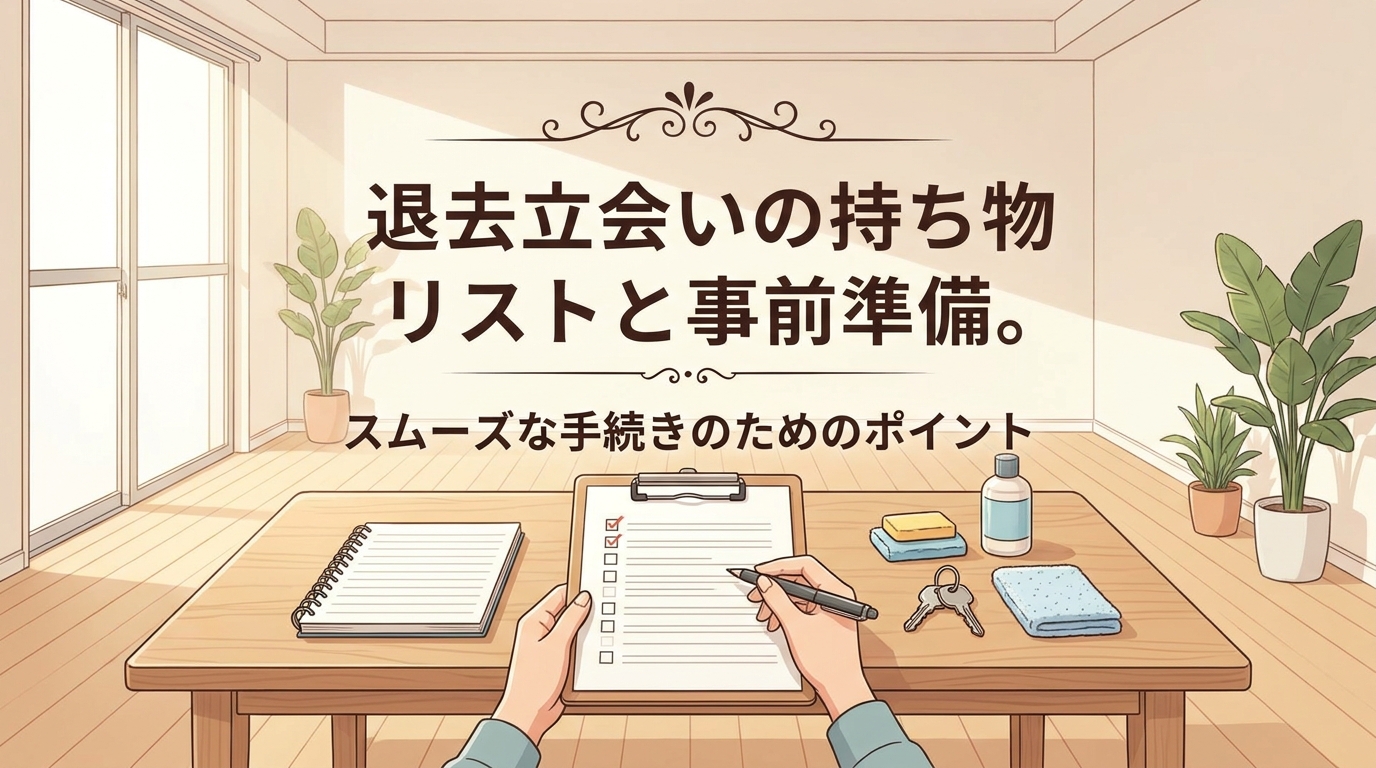退去立会いで焦らない持ち物リストと写真撮影・鍵返却の準備