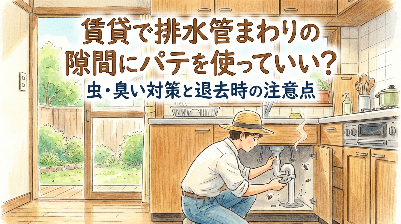 賃貸で排水管まわりの隙間にパテを使っていい？虫・臭い対策と退去時の注意点