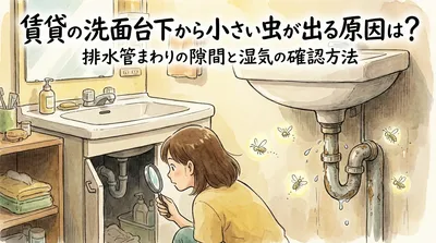 賃貸の洗面台下から小さい虫が出る原因は？排水管まわりの隙間と湿気の確認方法