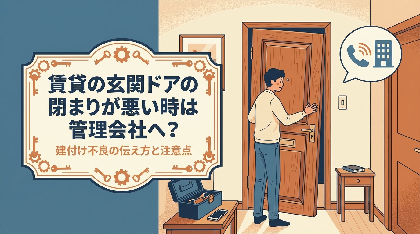 賃貸の玄関ドアの閉まりが悪い時は管理会社へ?建付け不良の伝え方と注意点