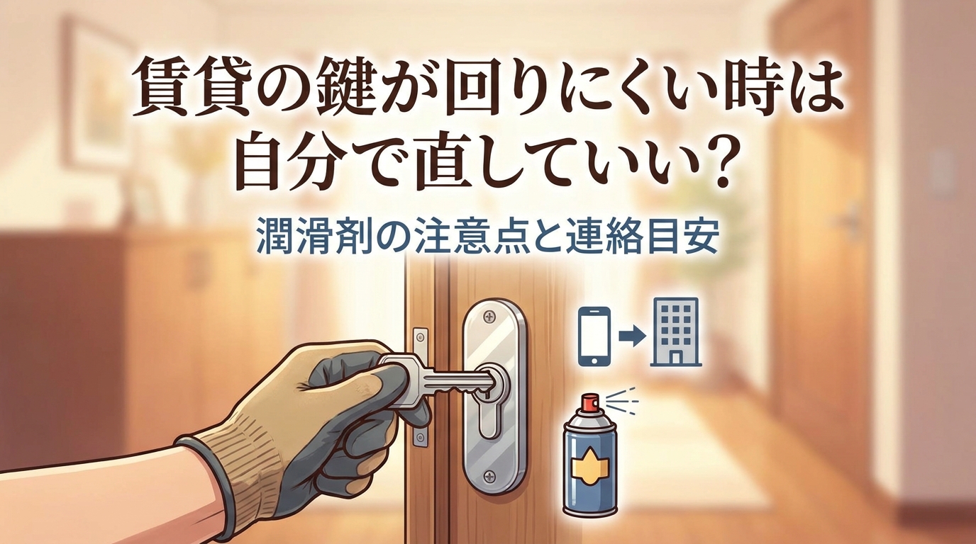賃貸の鍵が回りにくい時は自分で直していい？潤滑剤の注意点と連絡目安