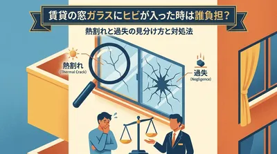 賃貸の窓ガラスにヒビが入った時は誰負担？熱割れと過失の見分け方と対処法
