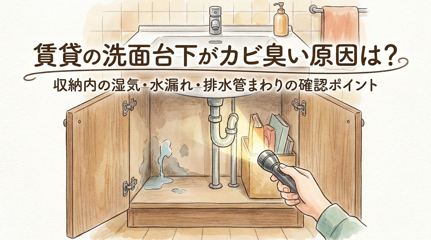 賃貸の洗面台下がカビ臭い原因は?収納内の湿気・水漏れ・排水管まわりの確認ポイント