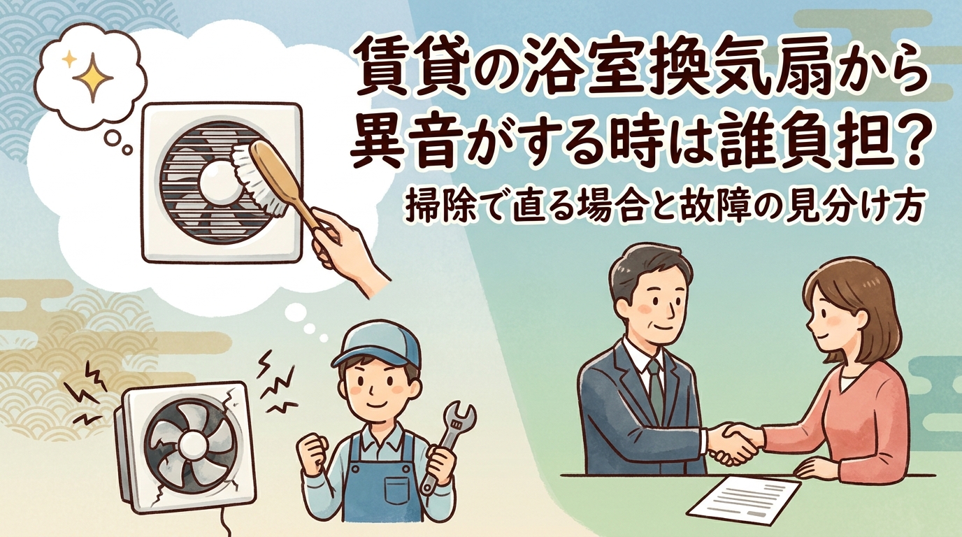 賃貸の浴室換気扇から異音がする時は誰負担？掃除で直る場合と故障の見分け方