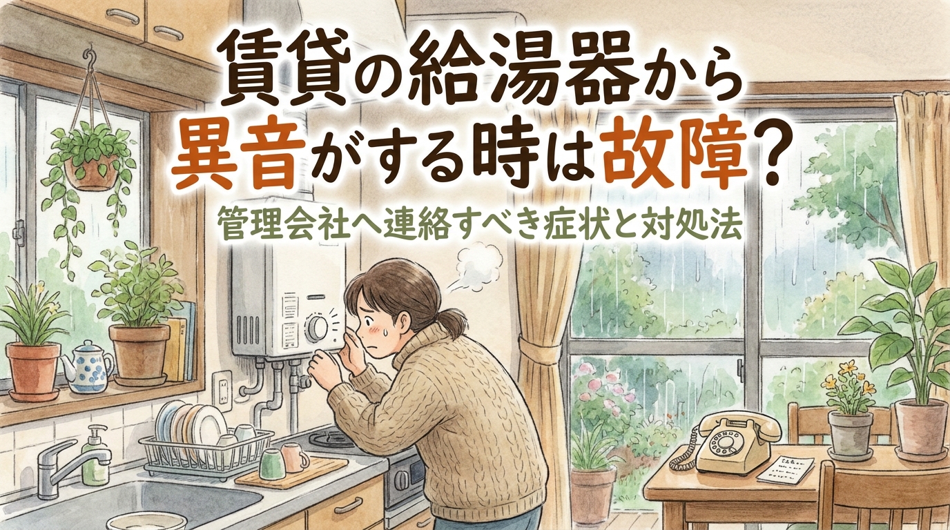 賃貸の給湯器から異音がする時は故障？管理会社へ連絡すべき症状と対処法