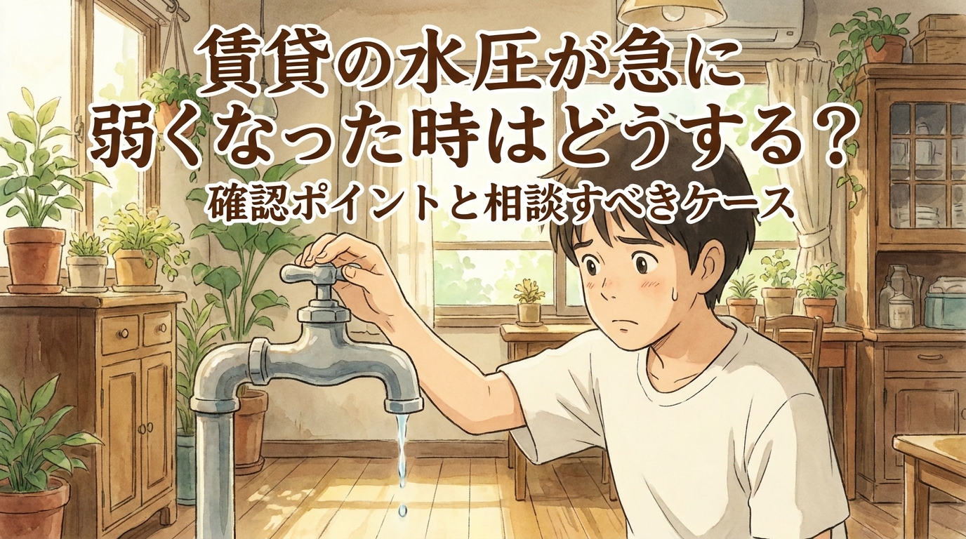 賃貸の水圧が急に弱くなった時はどうする？確認ポイントと相談すべきケース