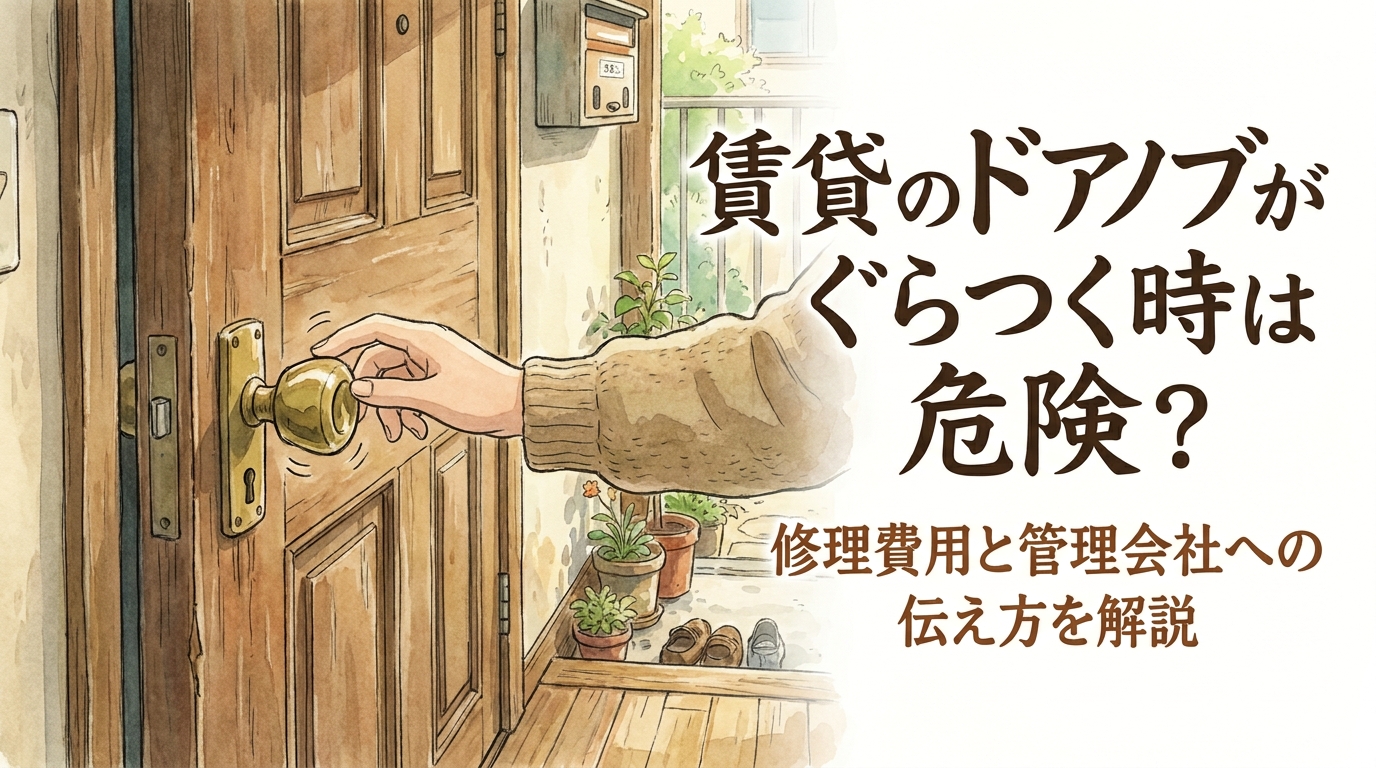 賃貸のドアノブがぐらつく時は危険？修理費用と管理会社への伝え方を解説
