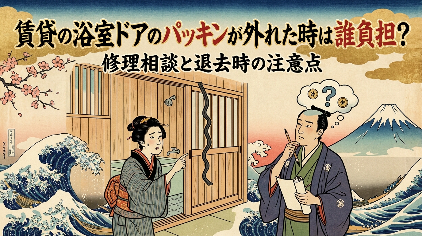 賃貸の浴室ドアのパッキンが外れた時は誰負担？修理相談と退去時の注意点