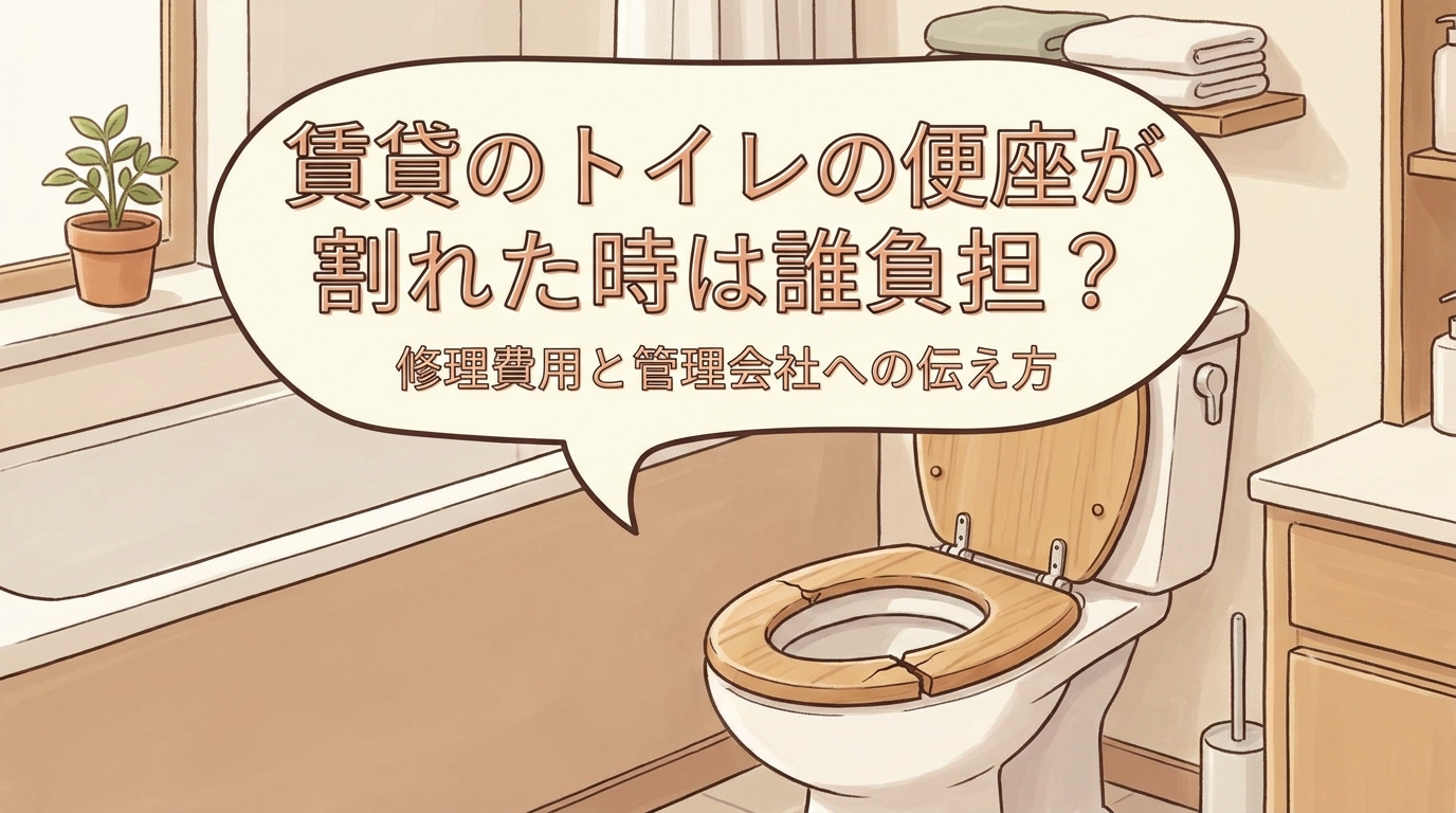 賃貸のトイレの便座が割れた時は誰負担？修理費用と管理会社への伝え方