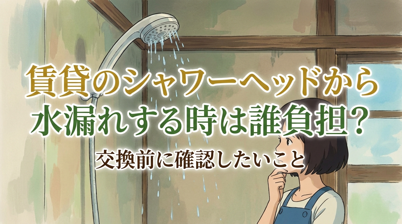 賃貸のシャワーヘッドから水漏れする時は誰負担？交換前に確認したいこと