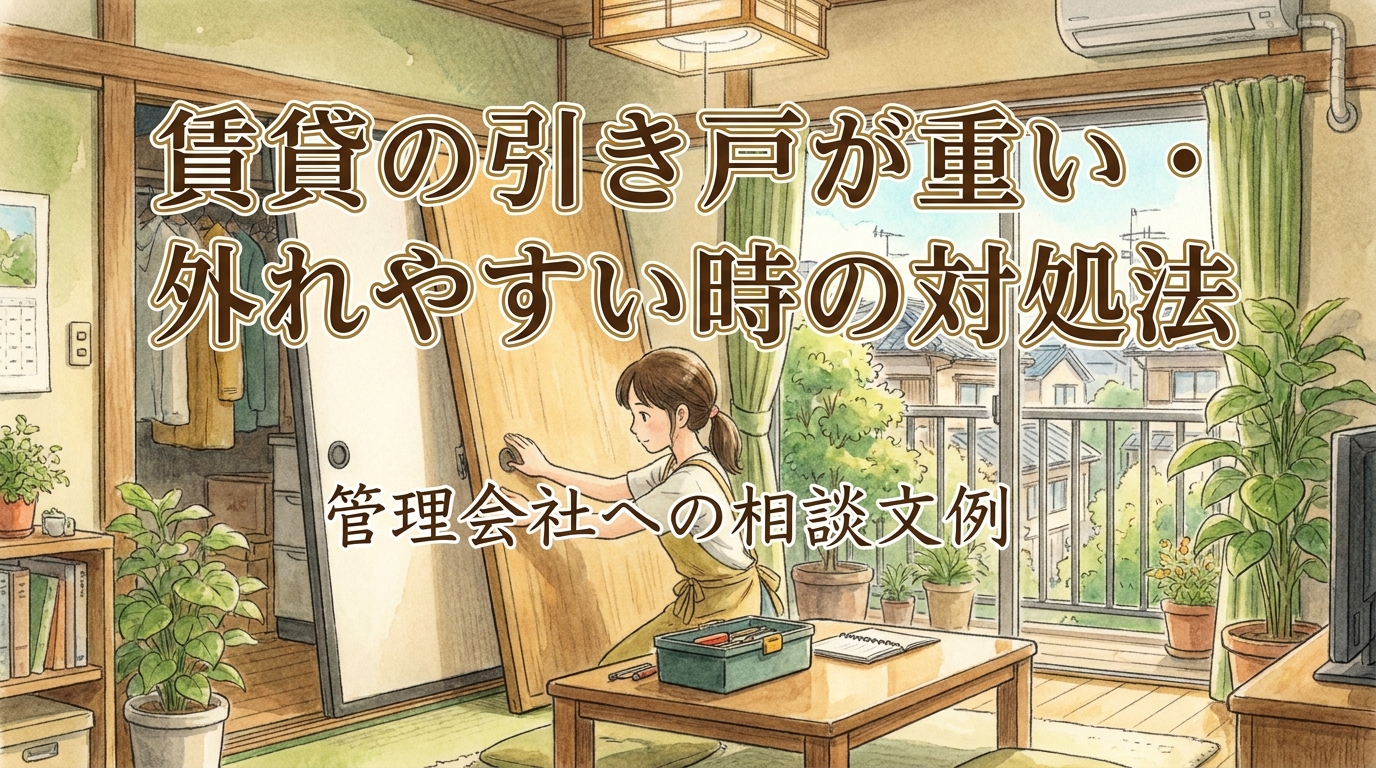 賃貸の引き戸が重い・外れやすい時の対処法と管理会社への相談文例