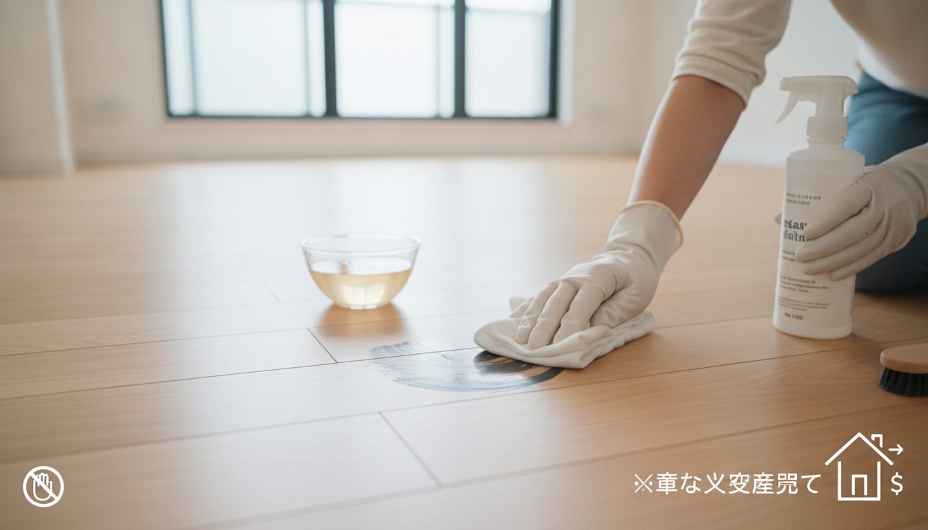 自分でやってよい範囲と色移りの落とし方（フローリング編）